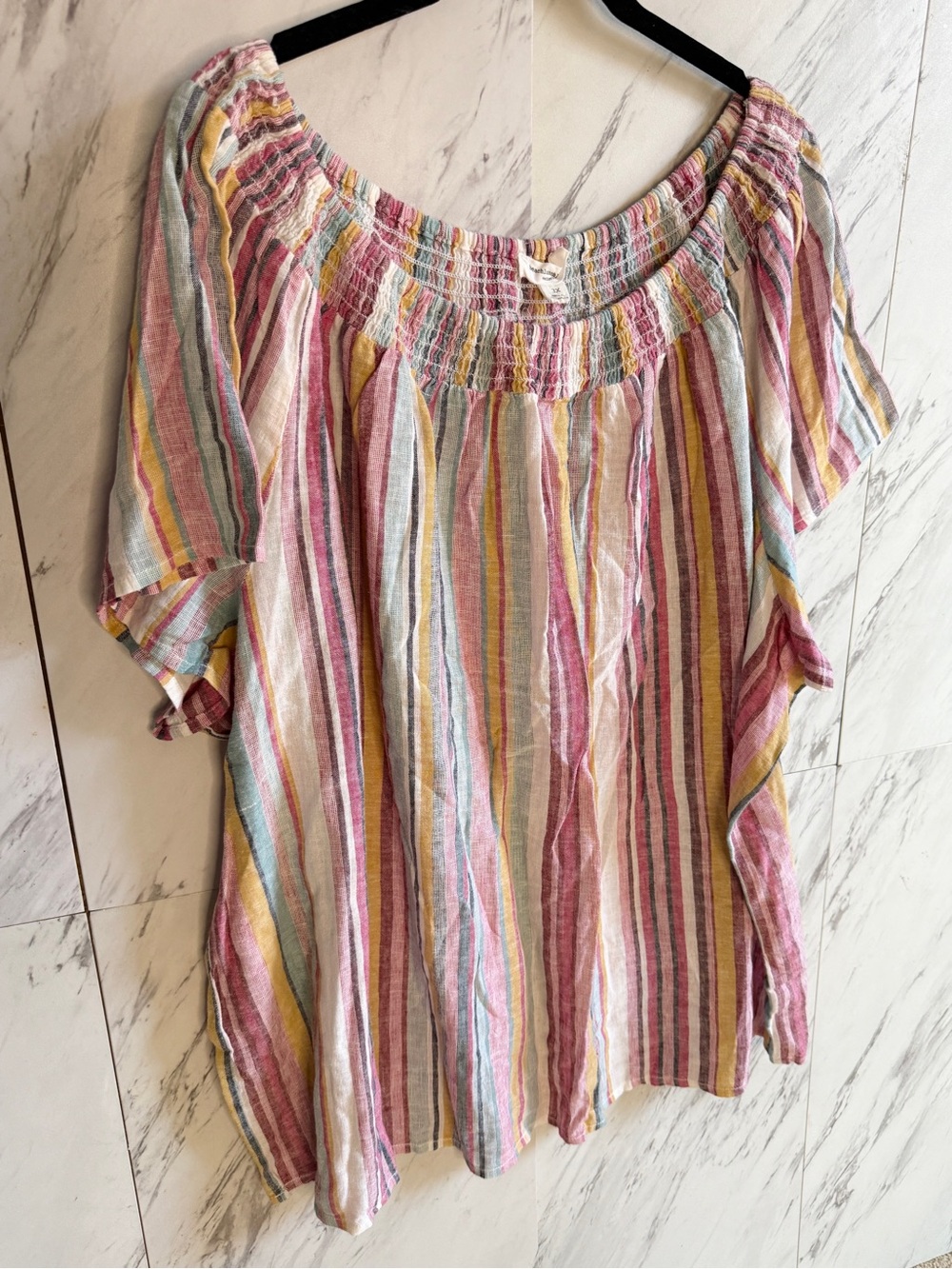 Bundle of 2: St. John's Bay & Beach Lunch Lounge Stripe Blouse Lot Size 3X - Picture 8 of 11